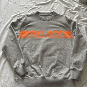 PALACE Men's Crewneck Sweater in Gray and Orange